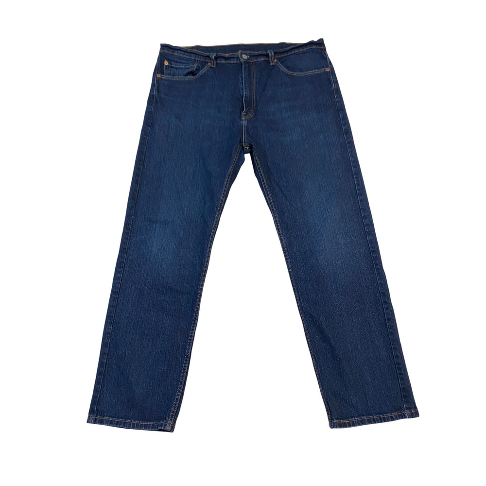 Levis 505 Regular Fit Straight Leg Jeans Mens 38x29 Dark Wash Indigo 00505-2195